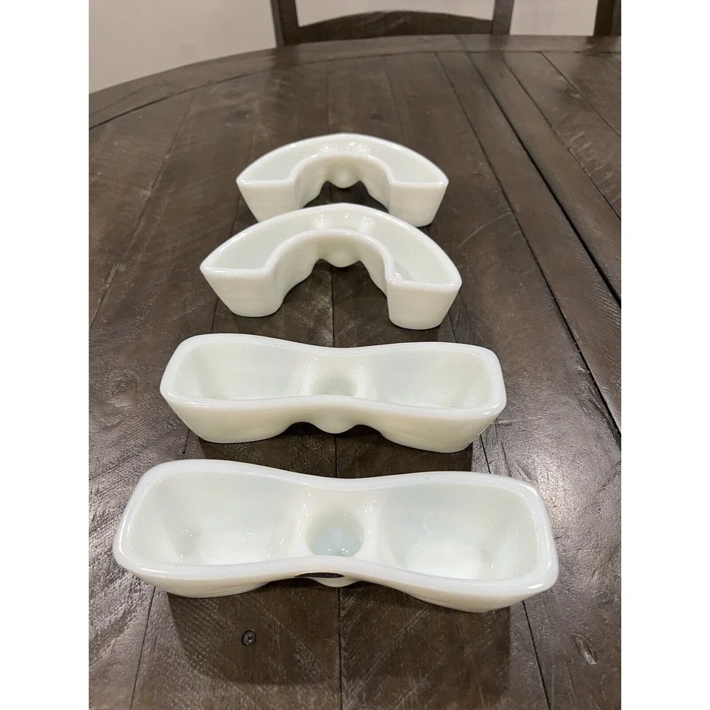 Fenton Clusterettes 1950s Milk Glass 4 pc‎ Floral Candle Arranging Set